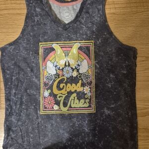 Wonder Nation Girls XL (14–16) Tank‎ Top – Good Vibes Butterfly Graphic Tee
